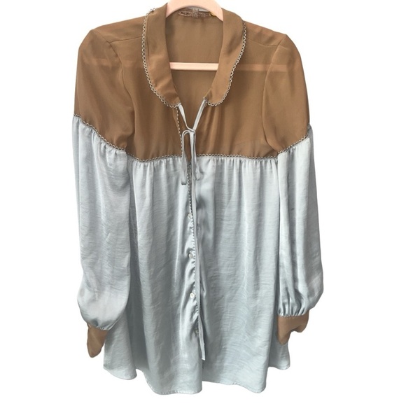 For Love & Lemons Skivvies Soliana Sleep Shirt Dress Women’s Small Lounge *Flaw - Picture 4 of 16